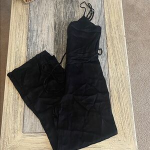 H&M Black Strappy Wide-Leg Jumpsuit